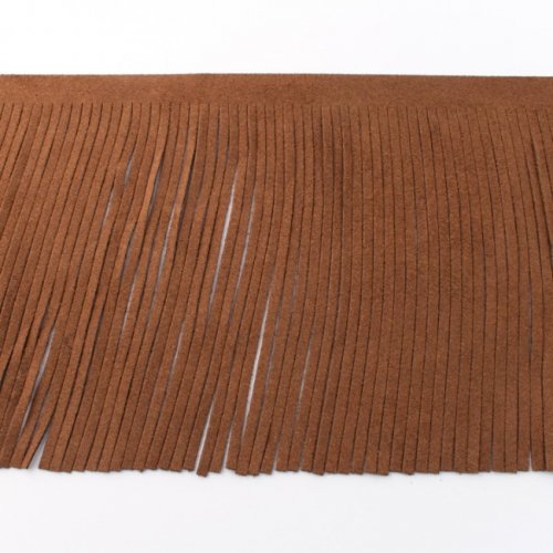 Fransenborte - braun - Kunstwildleder